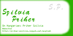 szilvia priher business card